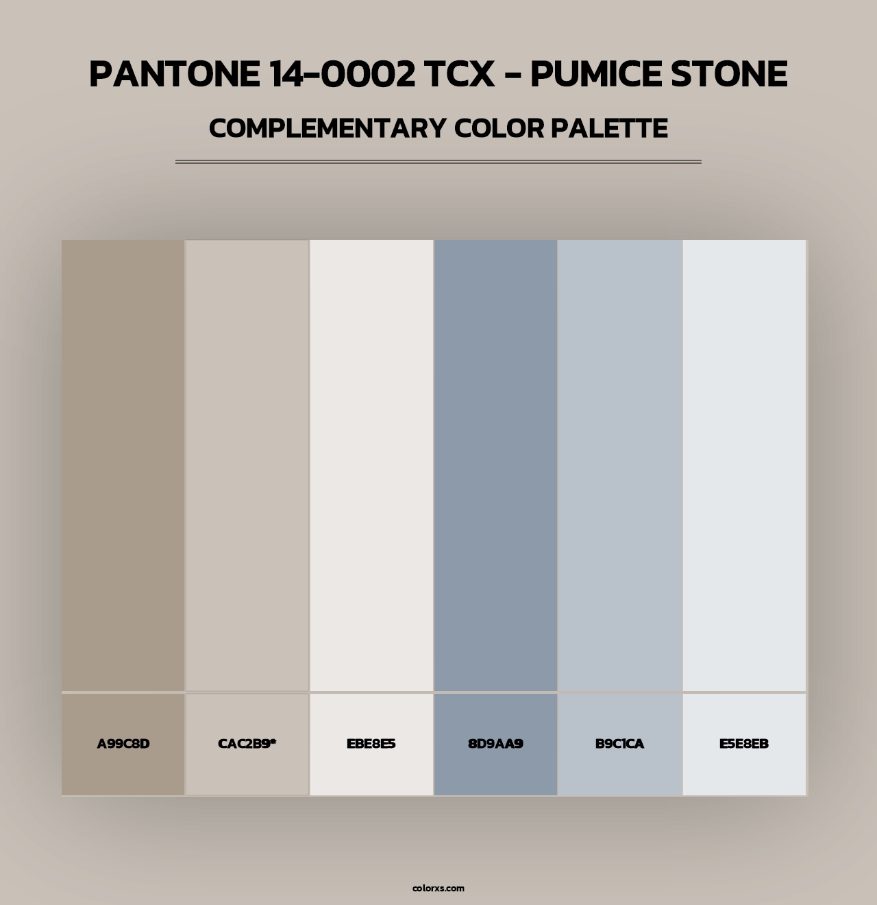 PANTONE 14-0002 TCX - Pumice Stone - Complementary Color Palette