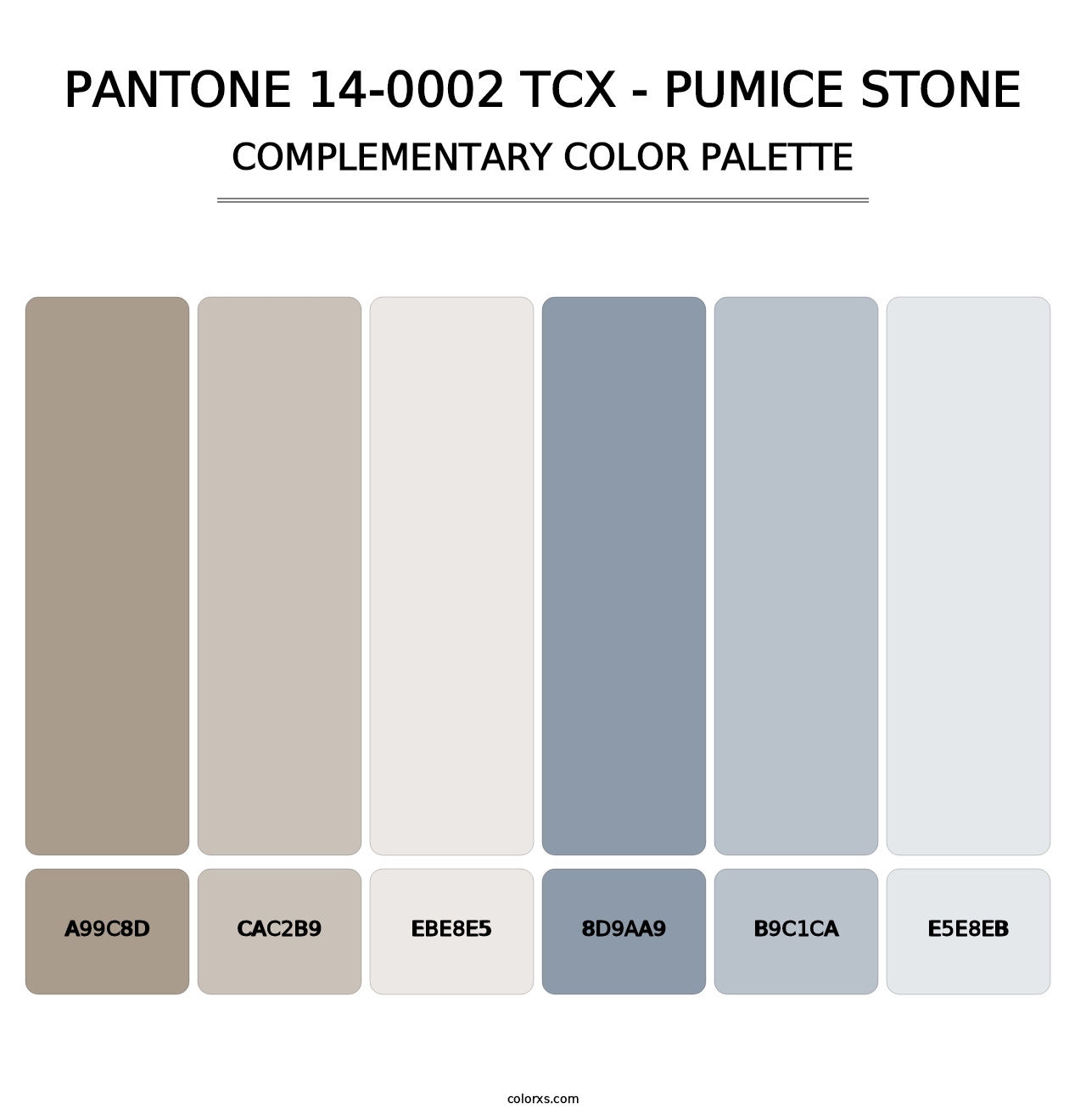PANTONE 14-0002 TCX - Pumice Stone - Complementary Color Palette