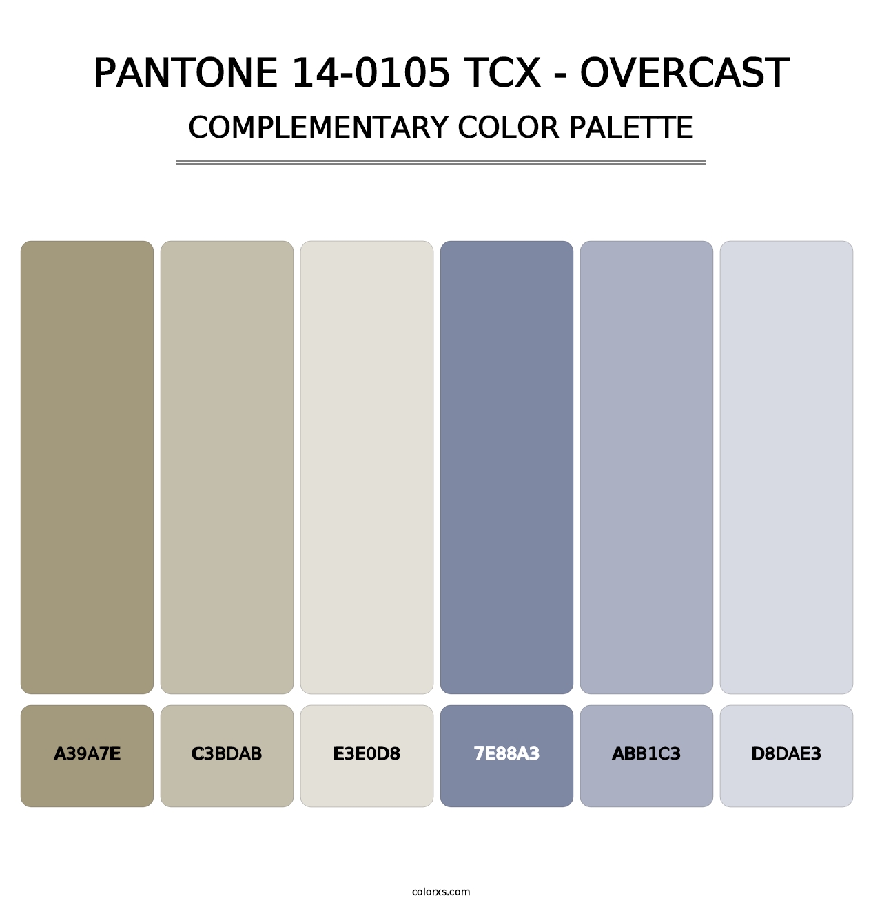 PANTONE 14-0105 TCX - Overcast - Complementary Color Palette