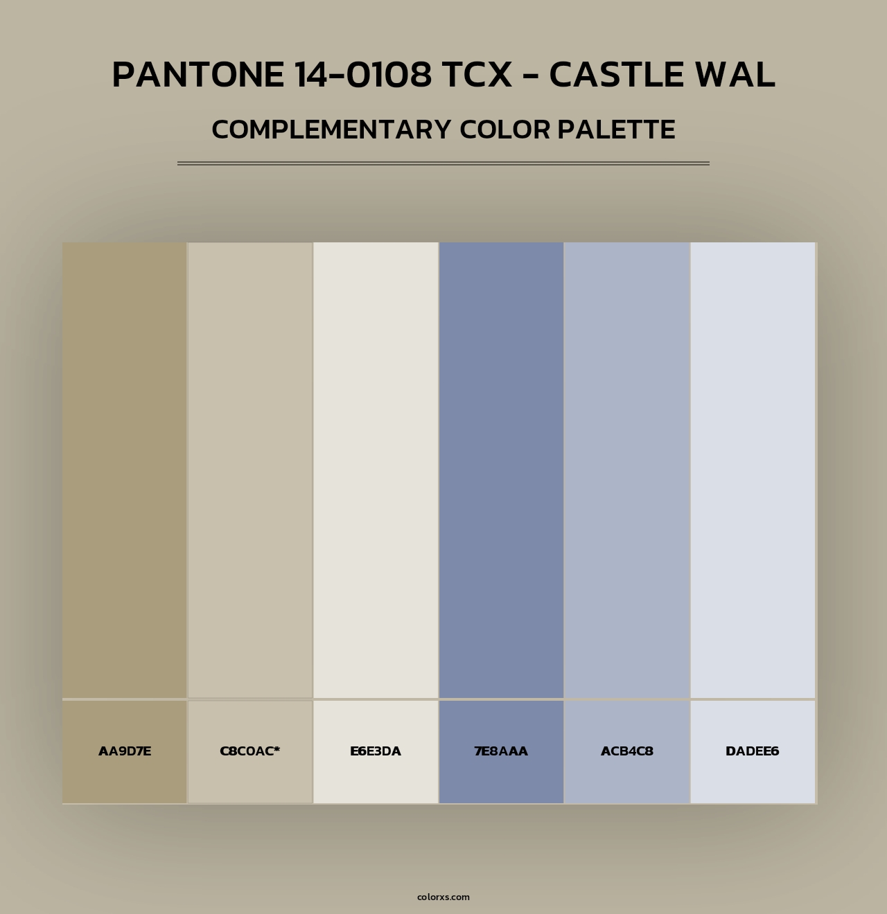 PANTONE 14-0108 TCX - Castle Wal - Complementary Color Palette