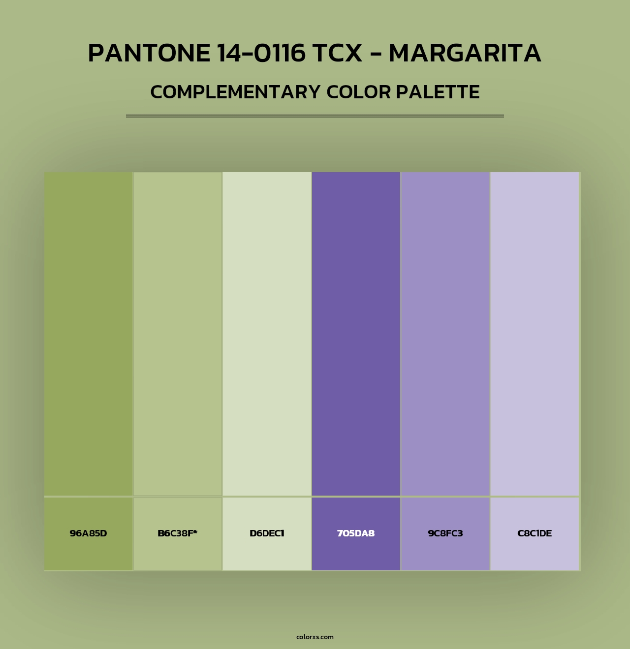 PANTONE 14-0116 TCX - Margarita - Complementary Color Palette