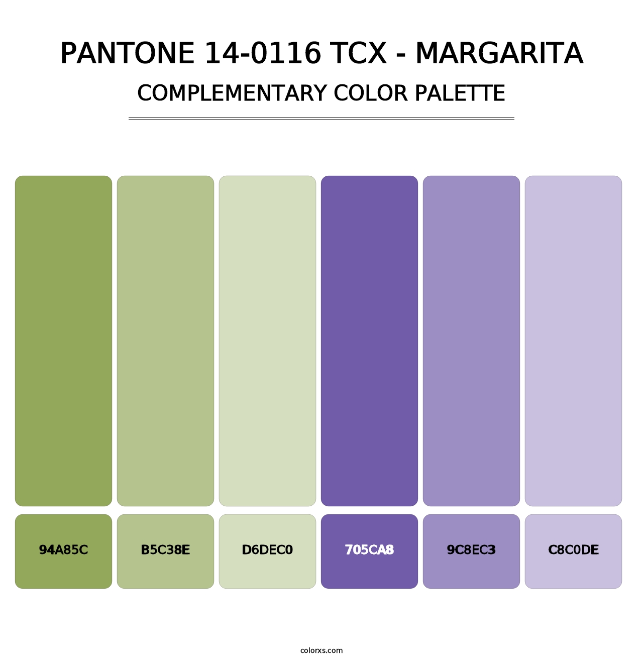 PANTONE 14-0116 TCX - Margarita - Complementary Color Palette