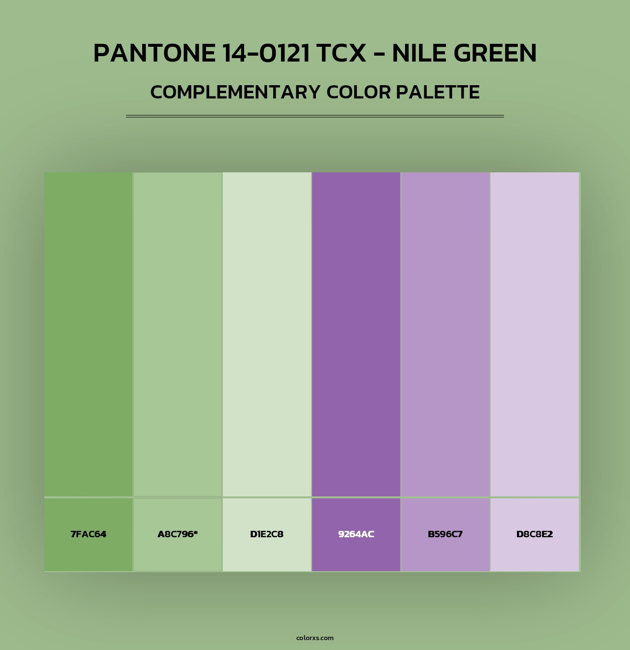 PANTONE 14-0121 TCX - Nile Green - Complementary Color Palette