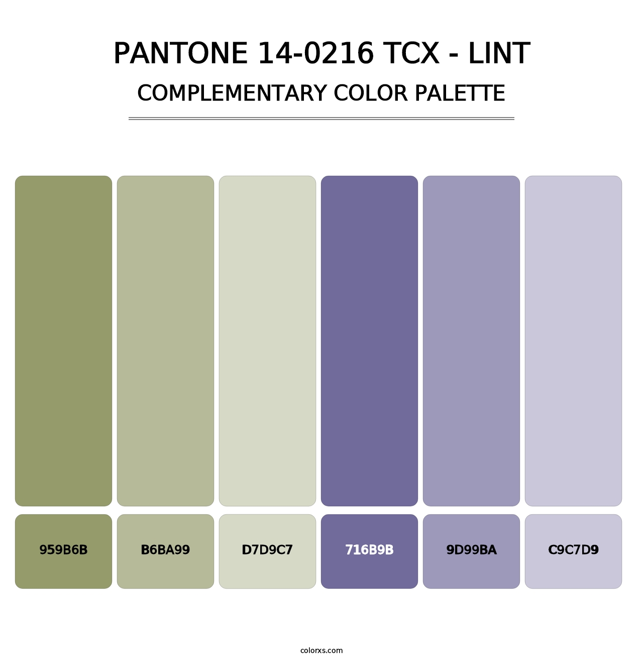PANTONE 14-0216 TCX - Lint - Complementary Color Palette