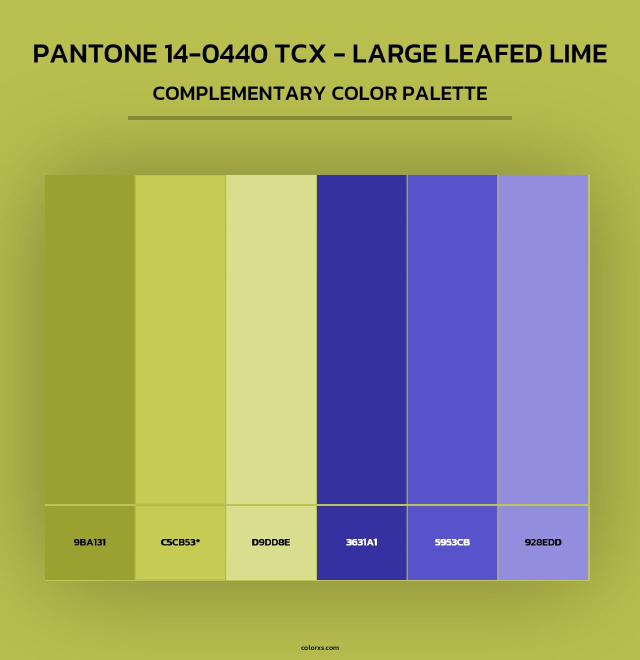 PANTONE 14-0440 TCX - Large Leafed Lime - Complementary Color Palette