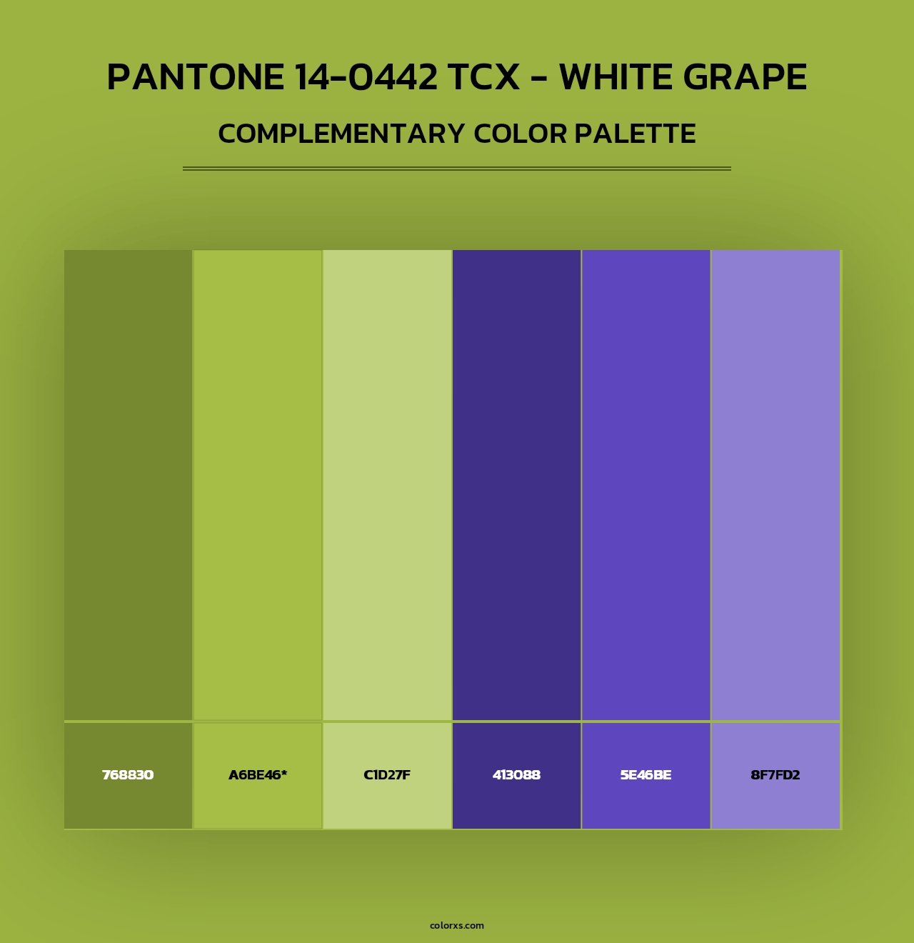 PANTONE 14-0442 TCX - White Grape - Complementary Color Palette