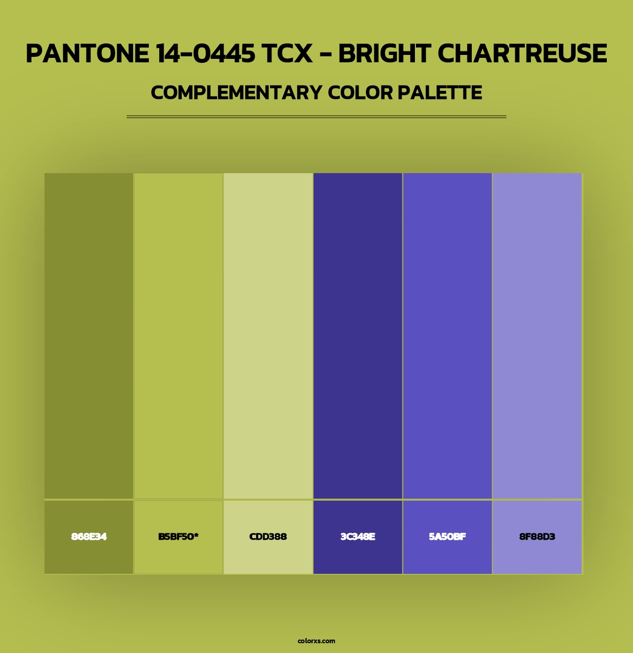 PANTONE 14-0445 TCX - Bright Chartreuse - Complementary Color Palette