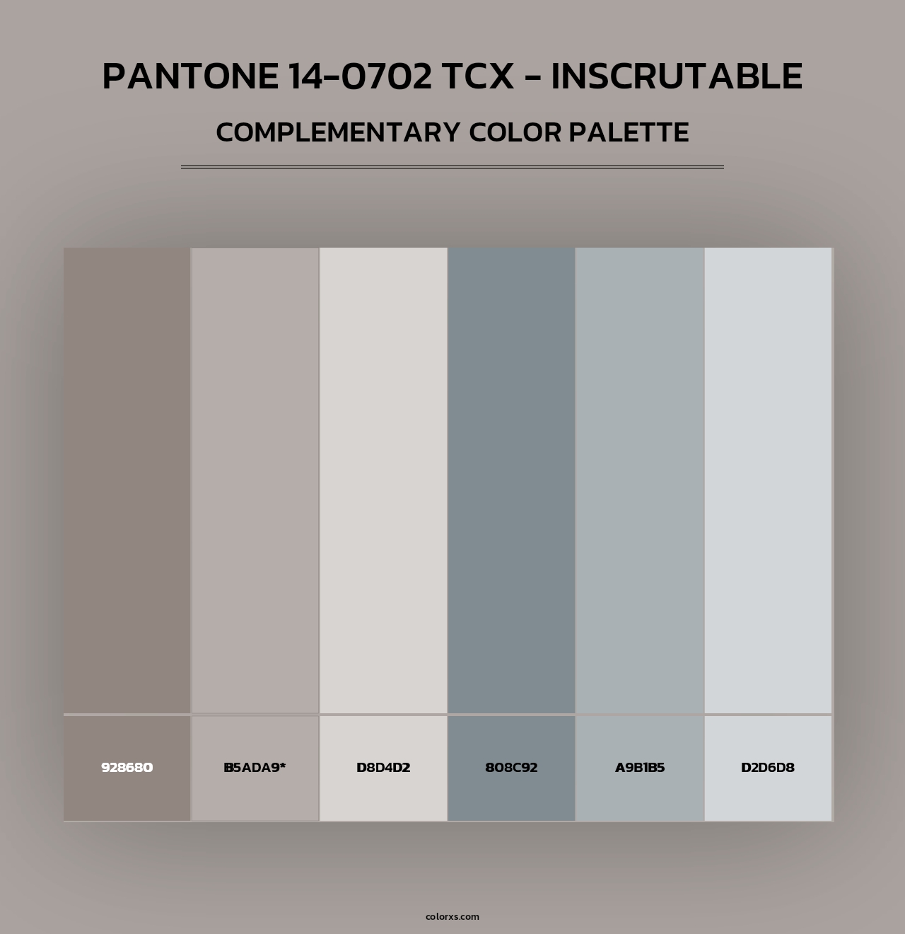 PANTONE 14-0702 TCX - Inscrutable - Complementary Color Palette