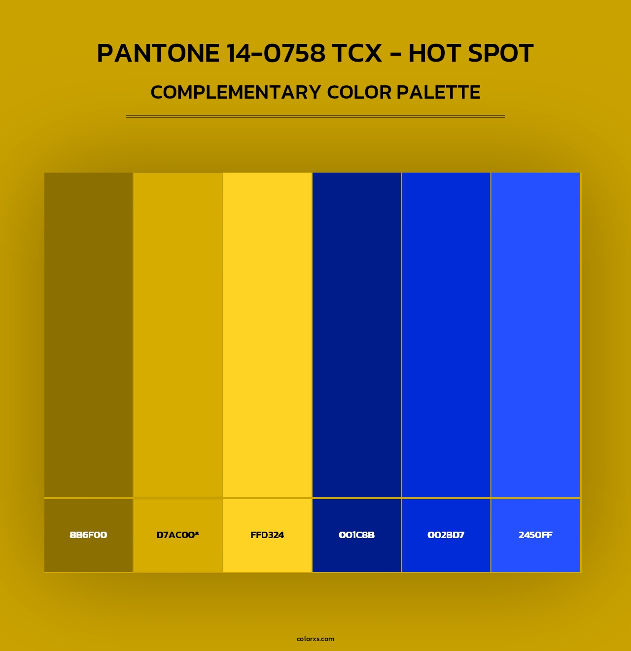 PANTONE 14-0758 TCX - Hot Spot - Complementary Color Palette