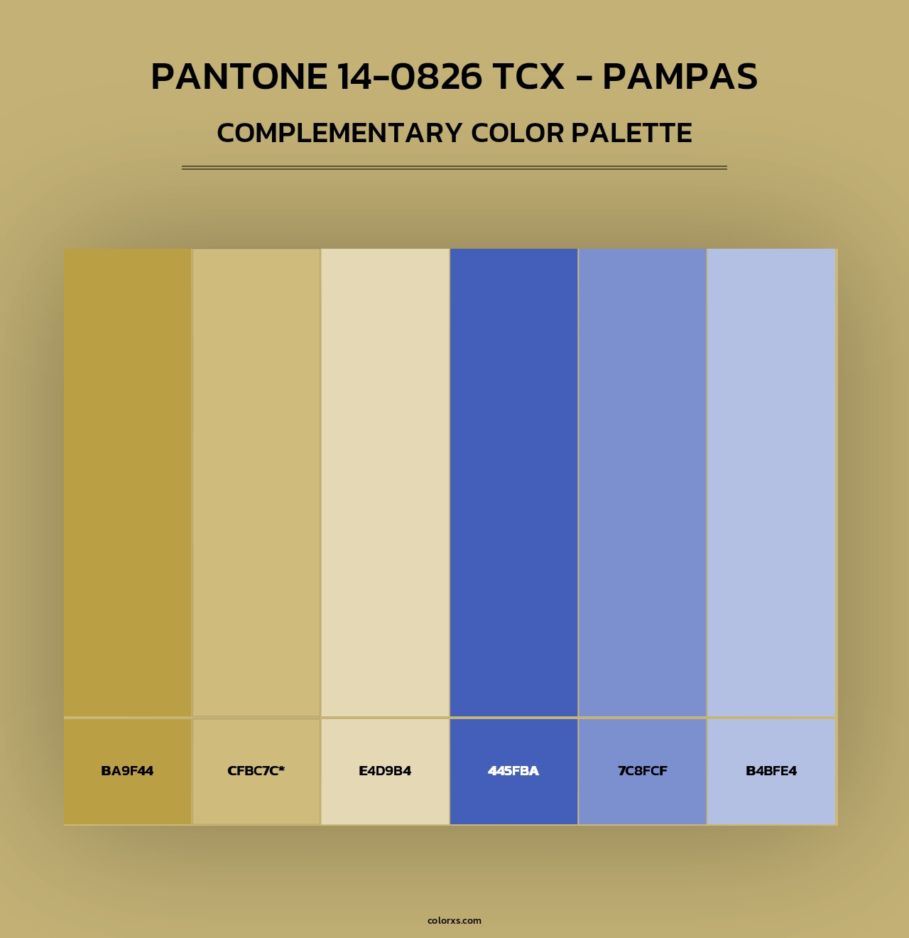 PANTONE 14-0826 TCX - Pampas - Complementary Color Palette