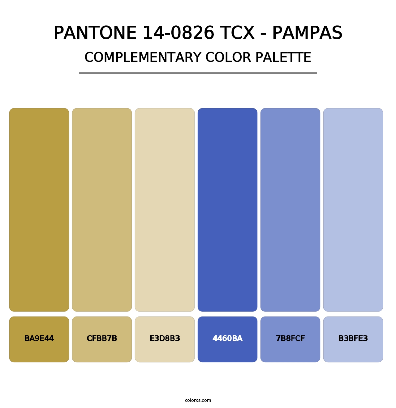 PANTONE 14-0826 TCX - Pampas - Complementary Color Palette
