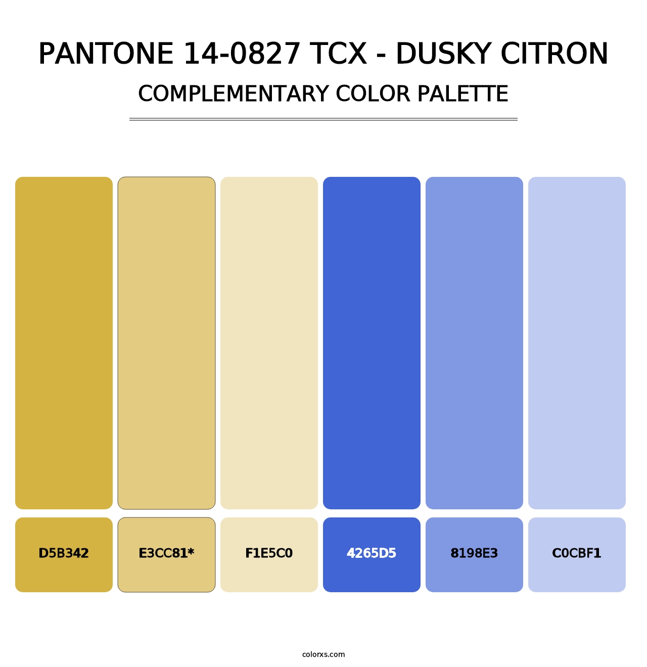 PANTONE 14-0827 TCX - Dusky Citron - Complementary Color Palette