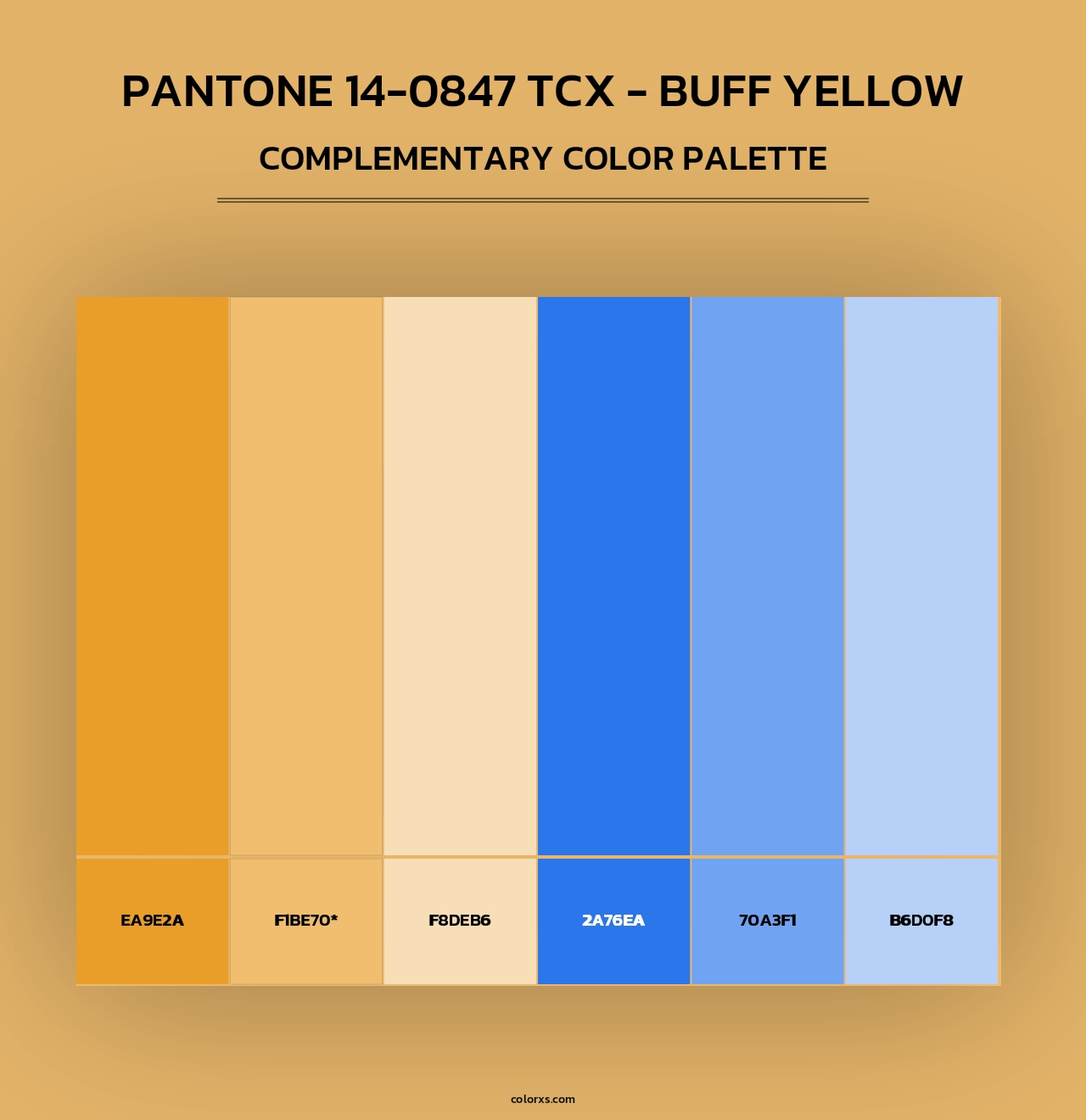 Pantone 14-0847 TCX - Buff Yellow - Complementary Color Palette