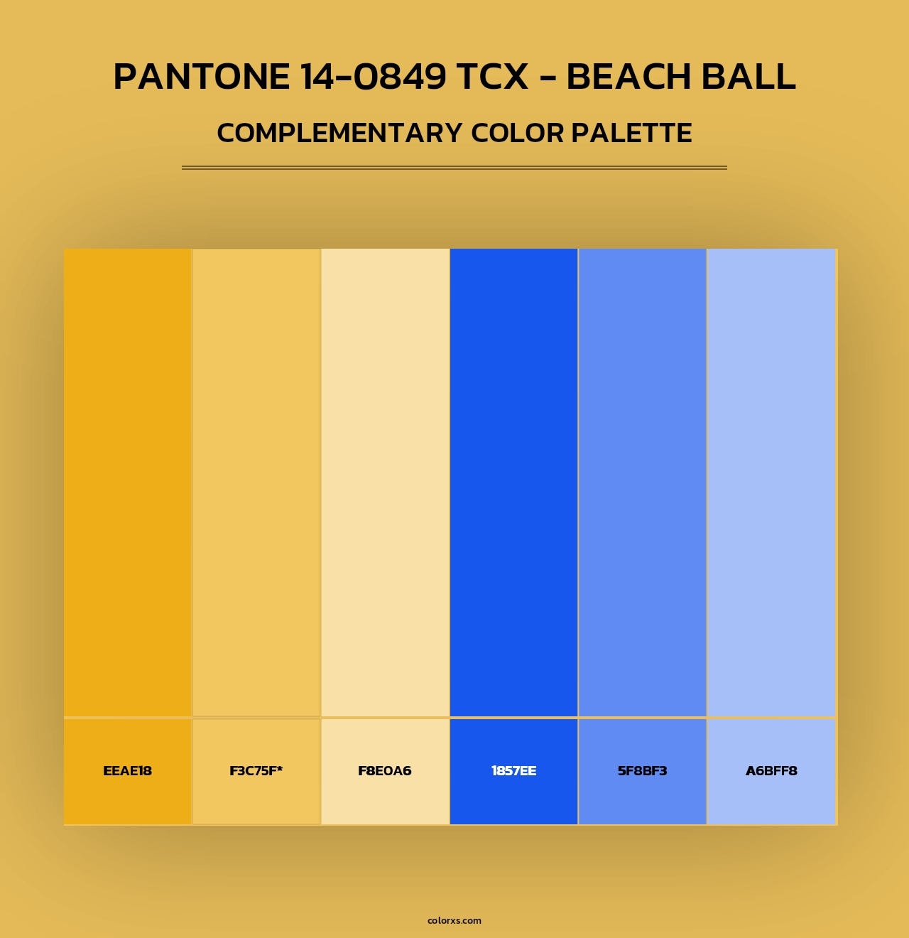 PANTONE 14-0849 TCX - Beach Ball - Complementary Color Palette