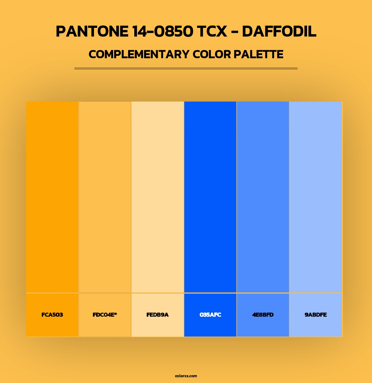 PANTONE 14-0850 TCX - Daffodil - Complementary Color Palette