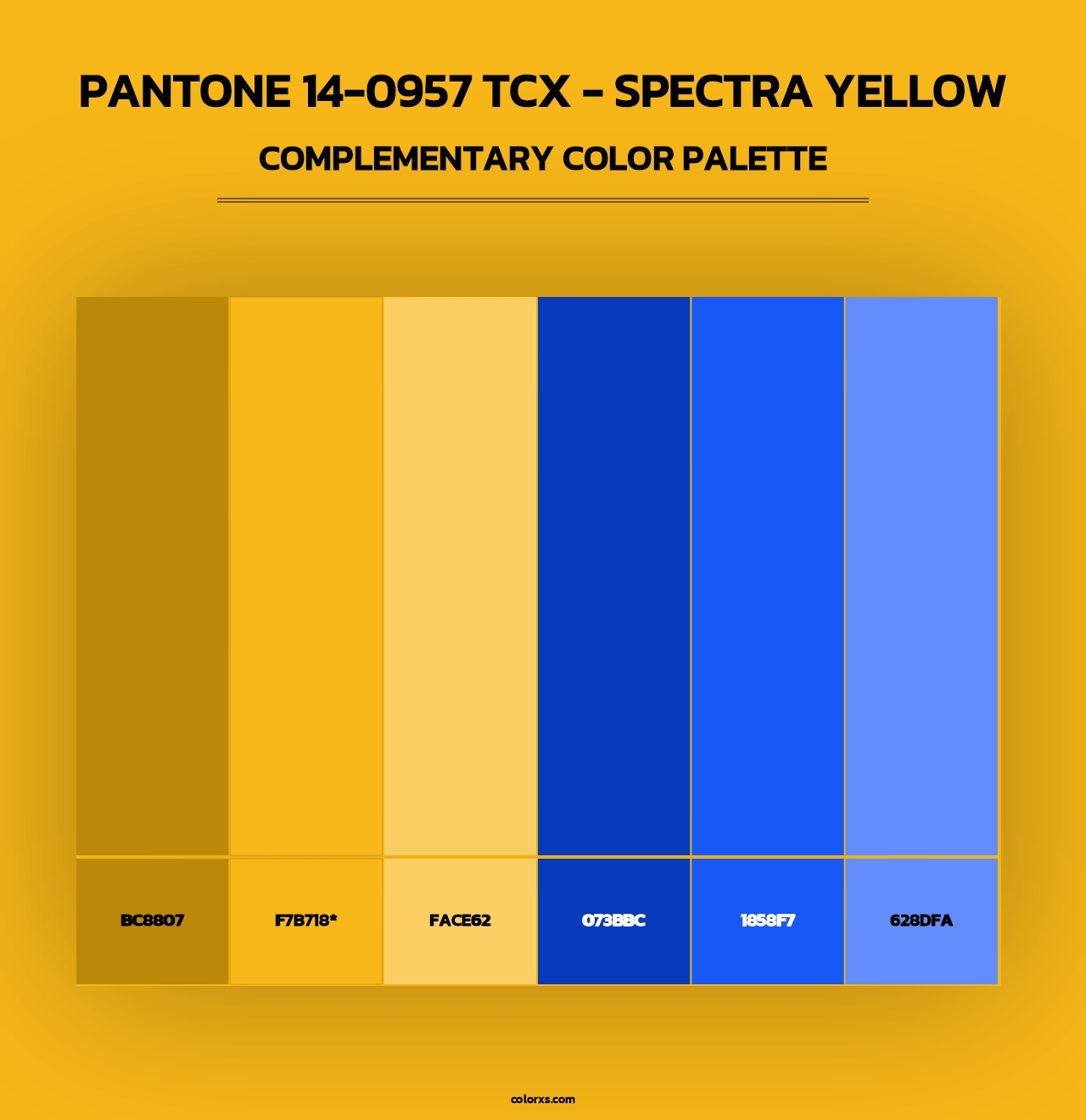 PANTONE 14-0957 TCX - Spectra Yellow - Complementary Color Palette