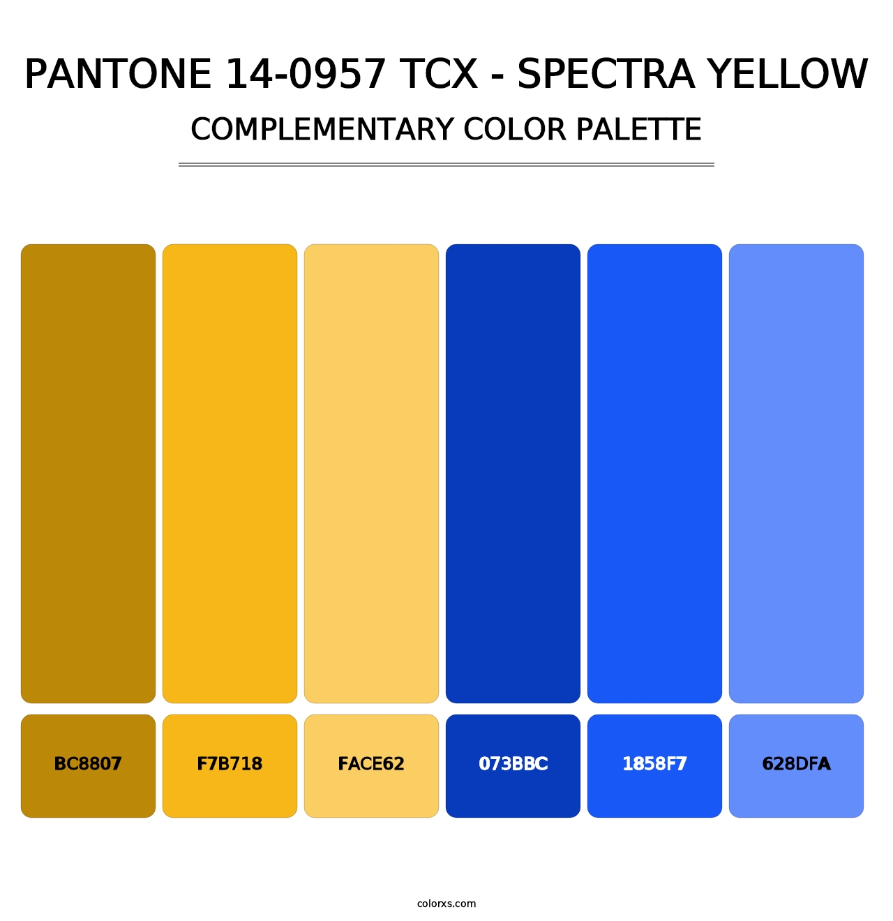 PANTONE 14-0957 TCX - Spectra Yellow - Complementary Color Palette