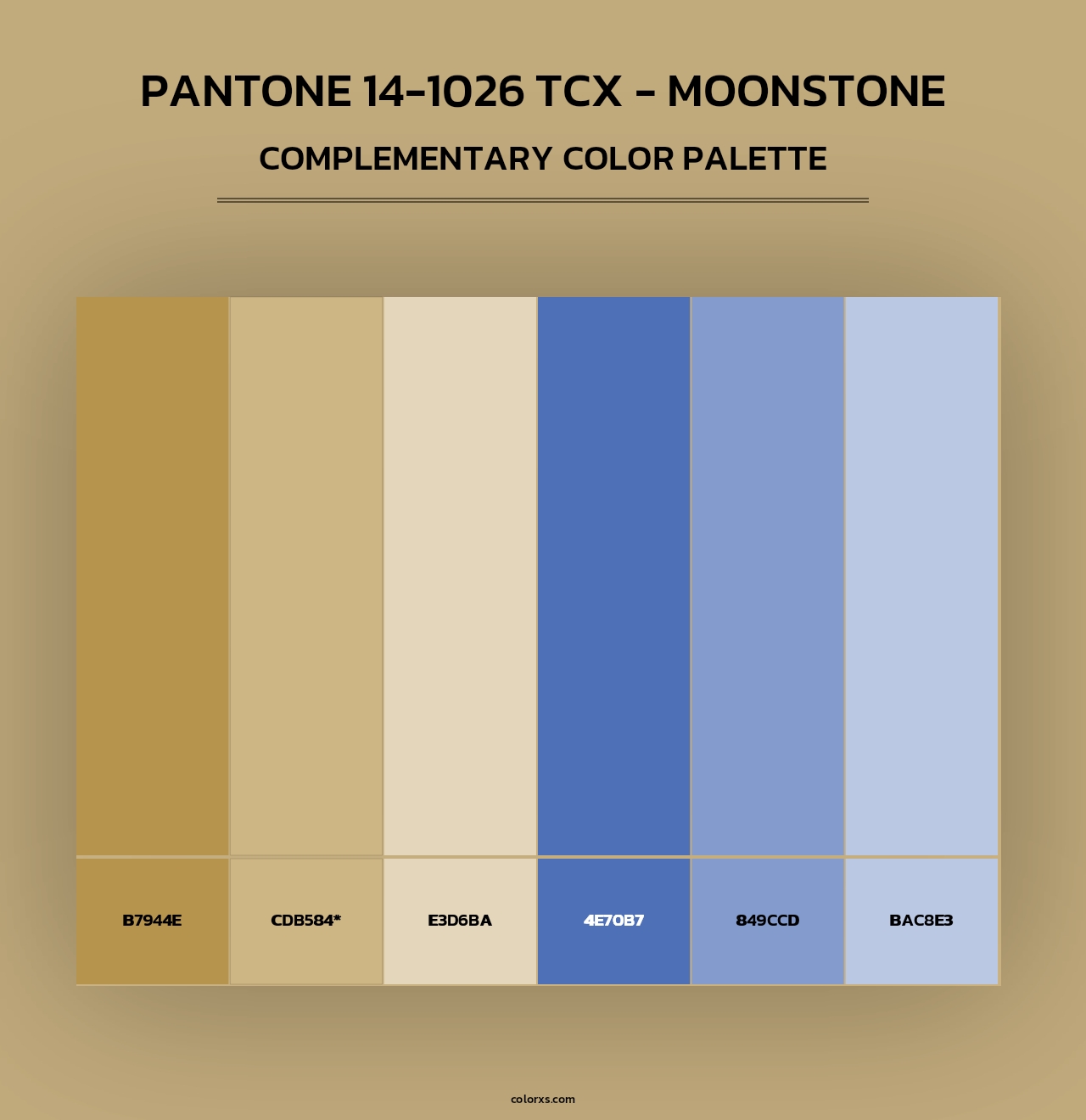 PANTONE 14-1026 TCX - Moonstone - Complementary Color Palette