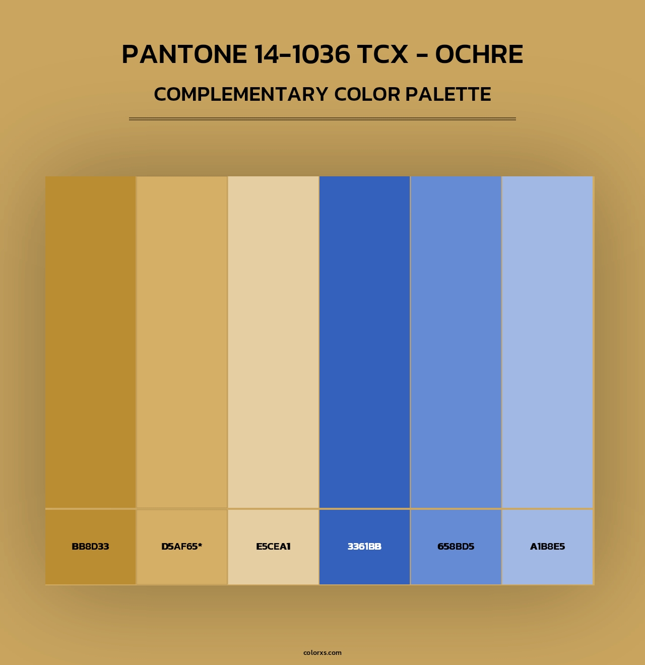Pantone 14-1036 TCX - Ochre - Complementary Color Palette