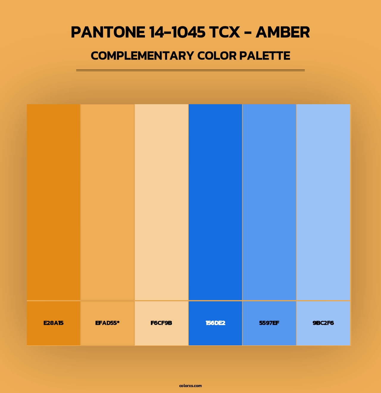 PANTONE 14-1045 TCX - Amber - Complementary Color Palette