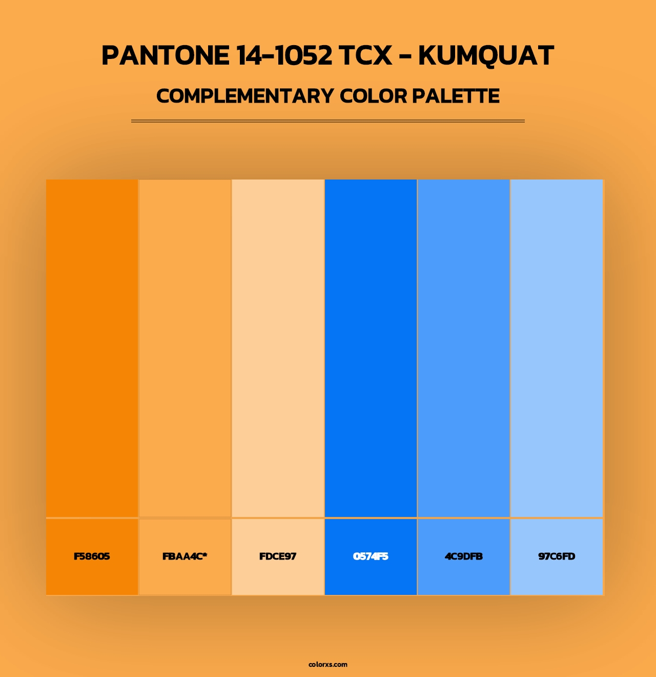 PANTONE 14-1052 TCX - Kumquat - Complementary Color Palette