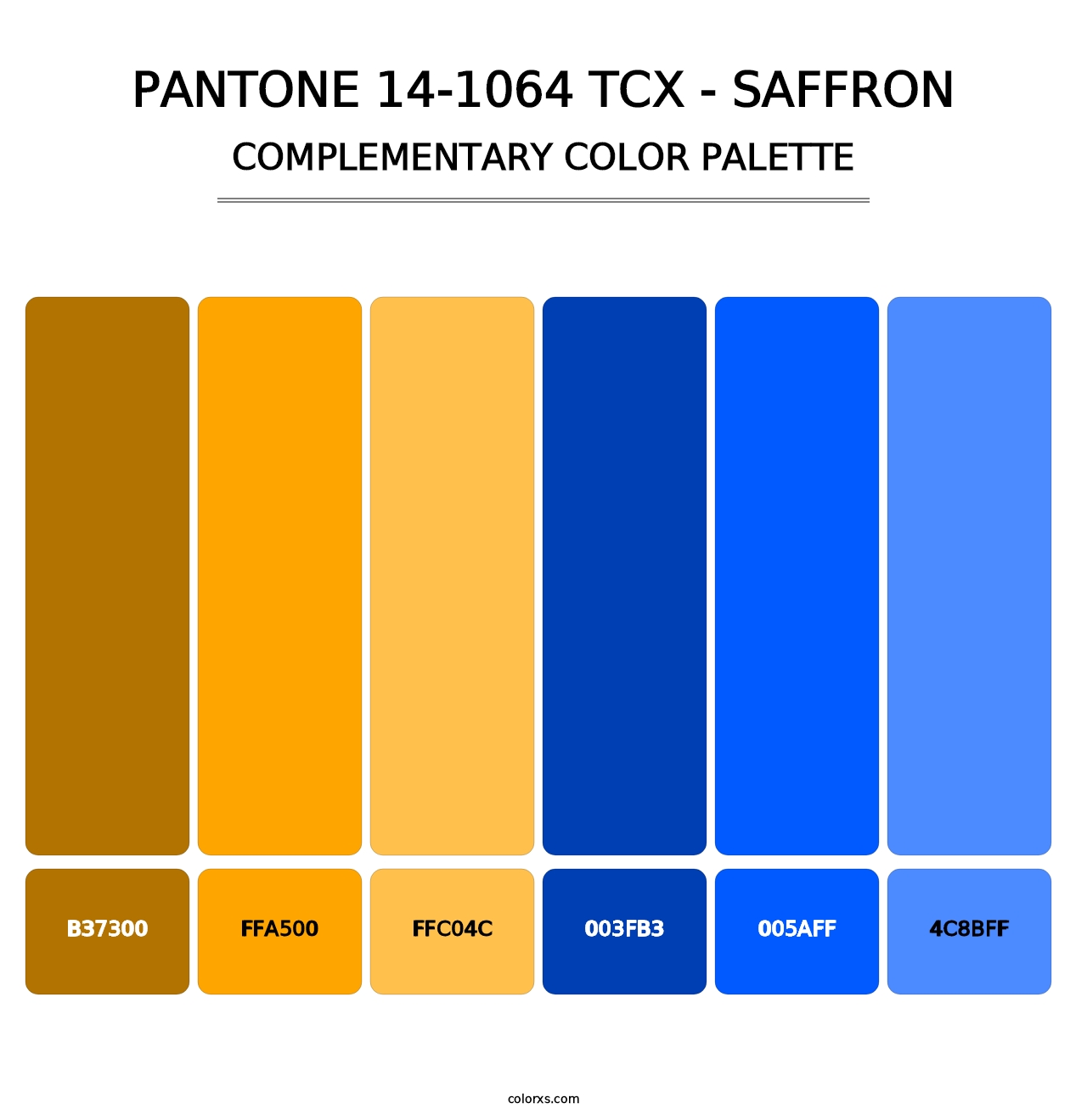 PANTONE 14-1064 TCX - Saffron - Complementary Color Palette
