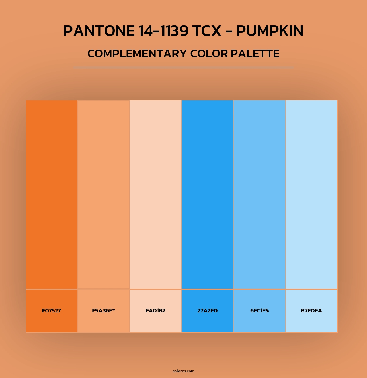 PANTONE 14-1139 TCX - Pumpkin - Complementary Color Palette