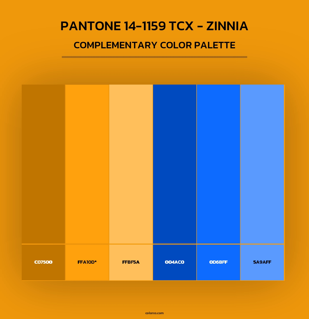 PANTONE 14-1159 TCX - Zinnia - Complementary Color Palette