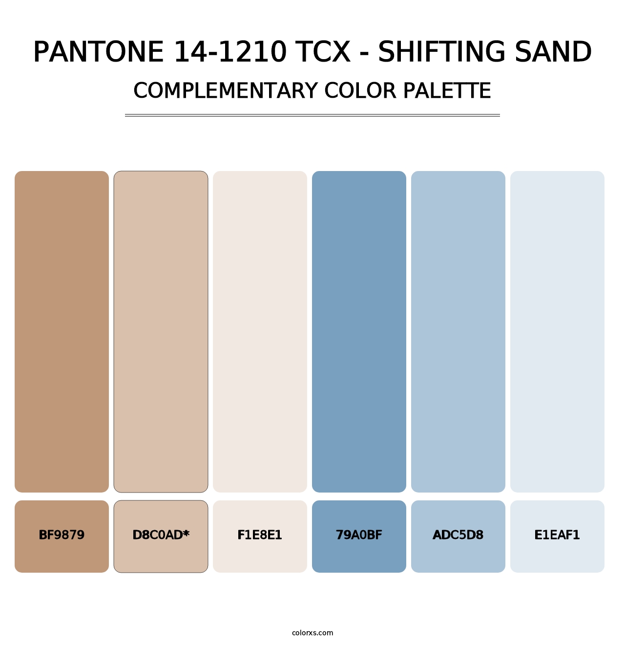 PANTONE 14-1210 TCX - Shifting Sand - Complementary Color Palette