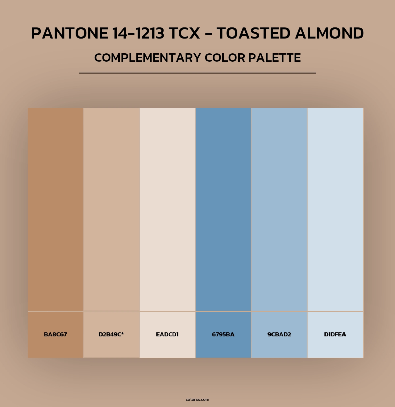 PANTONE 14-1213 TCX - Toasted Almond - Complementary Color Palette