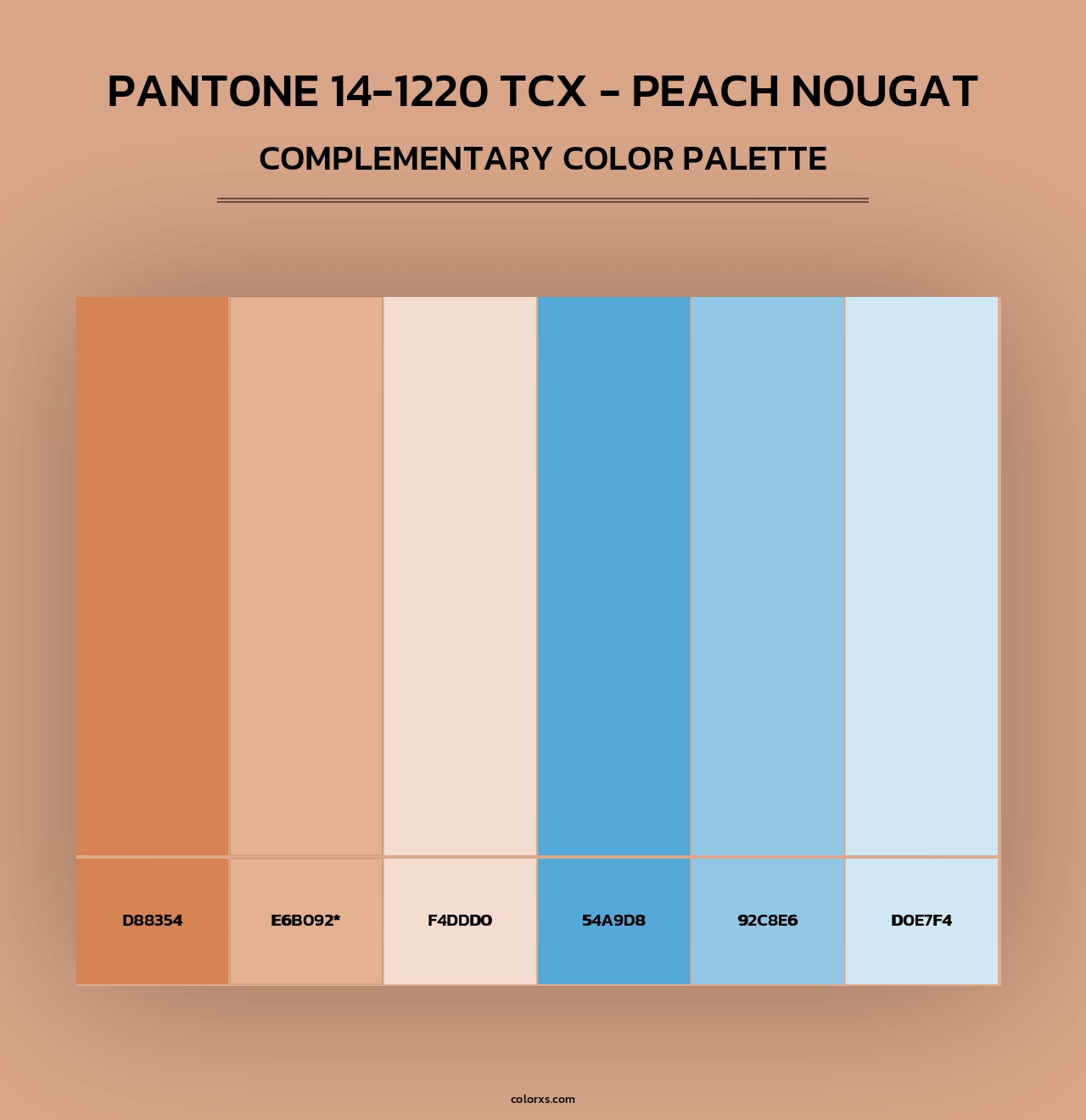 PANTONE 14-1220 TCX - Peach Nougat - Complementary Color Palette