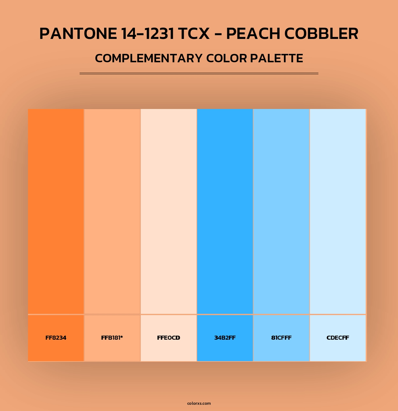PANTONE 14-1231 TCX - Peach Cobbler - Complementary Color Palette