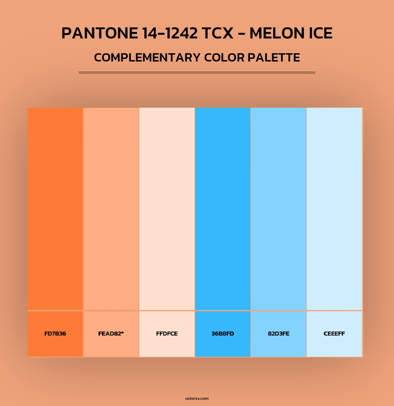 Pantone 14-1242 TCX - Melon Ice - Complementary Color Palette
