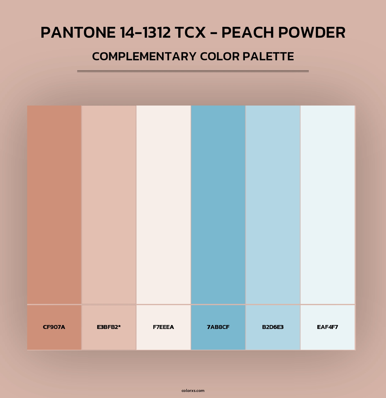 PANTONE 14-1312 TCX - Peach Powder - Complementary Color Palette