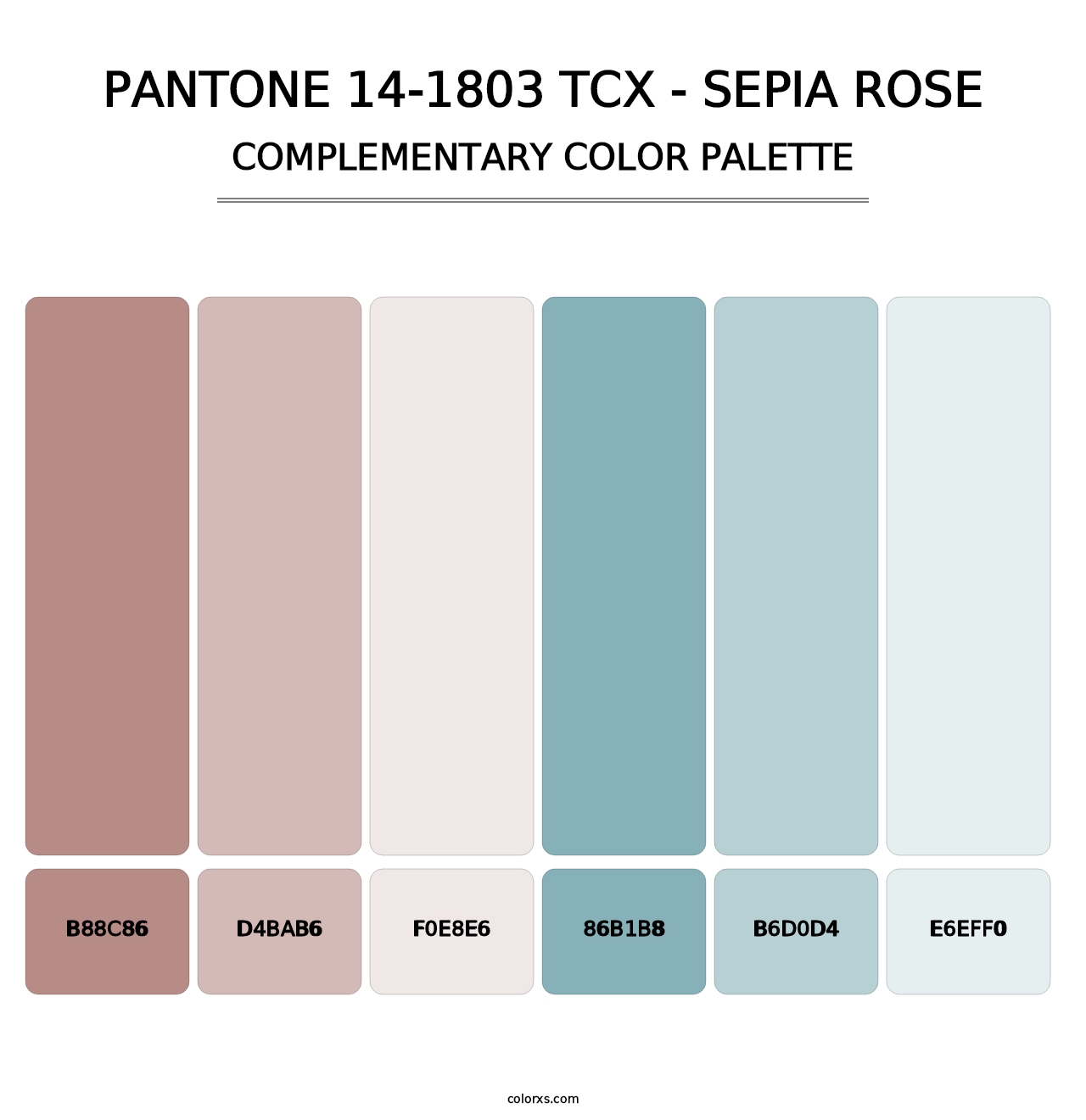 PANTONE 14-1803 TCX - Sepia Rose - Complementary Color Palette