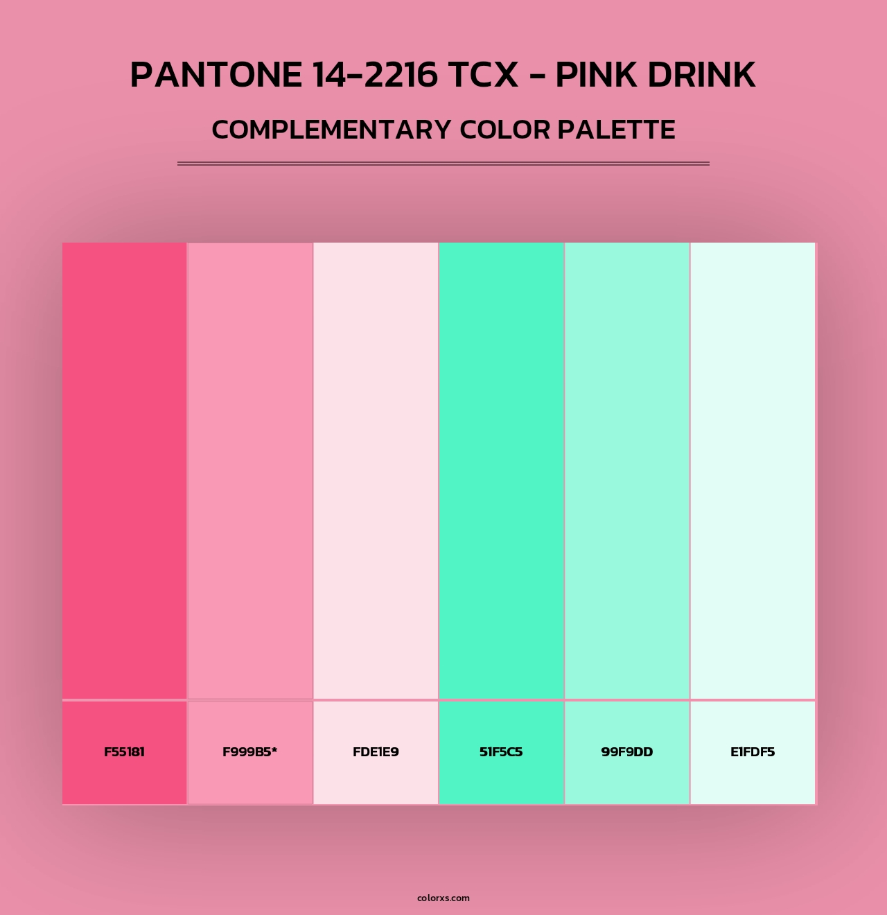PANTONE 14-2216 TCX - Pink Drink - Complementary Color Palette