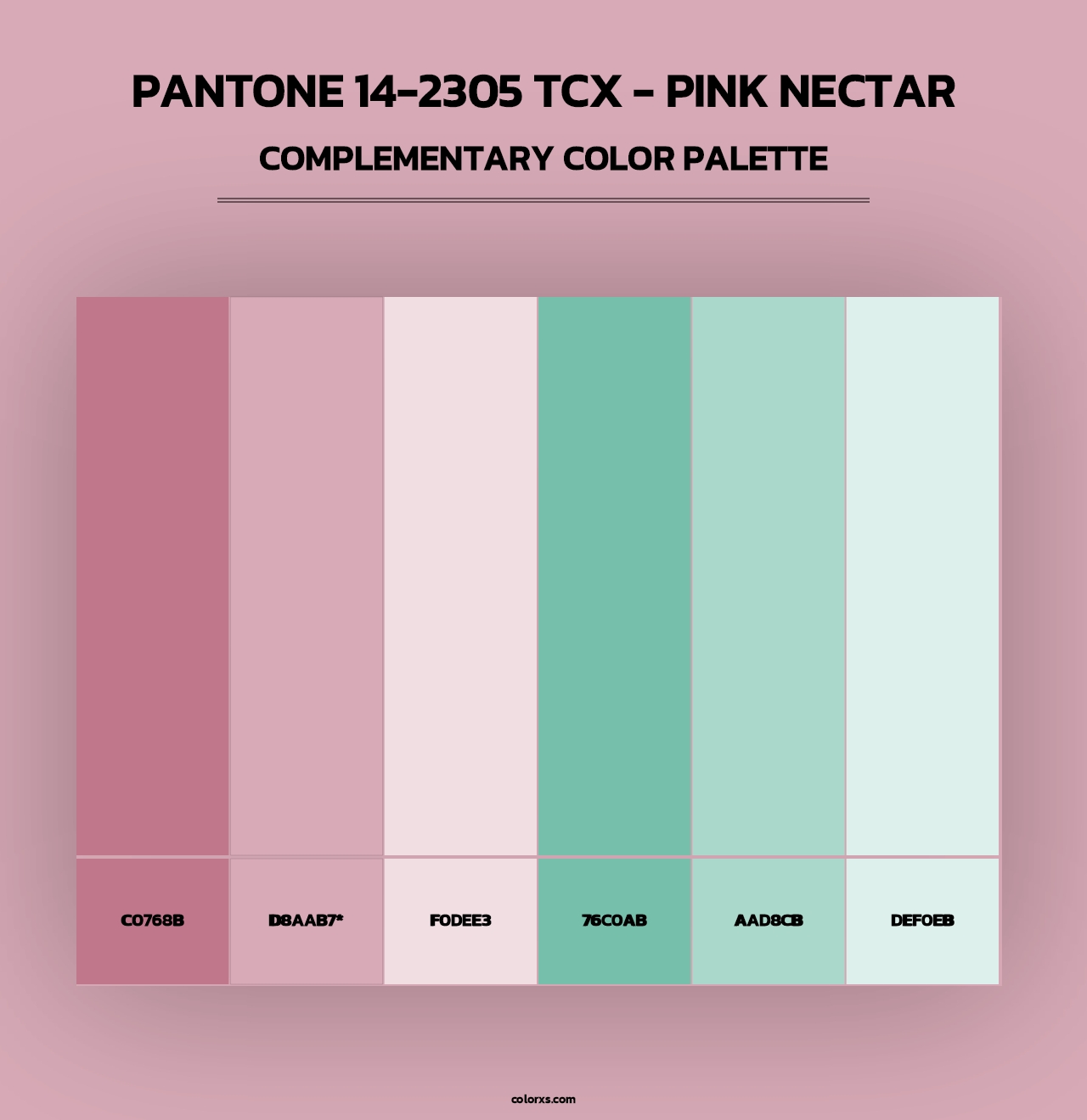 PANTONE 14-2305 TCX - Pink Nectar - Complementary Color Palette