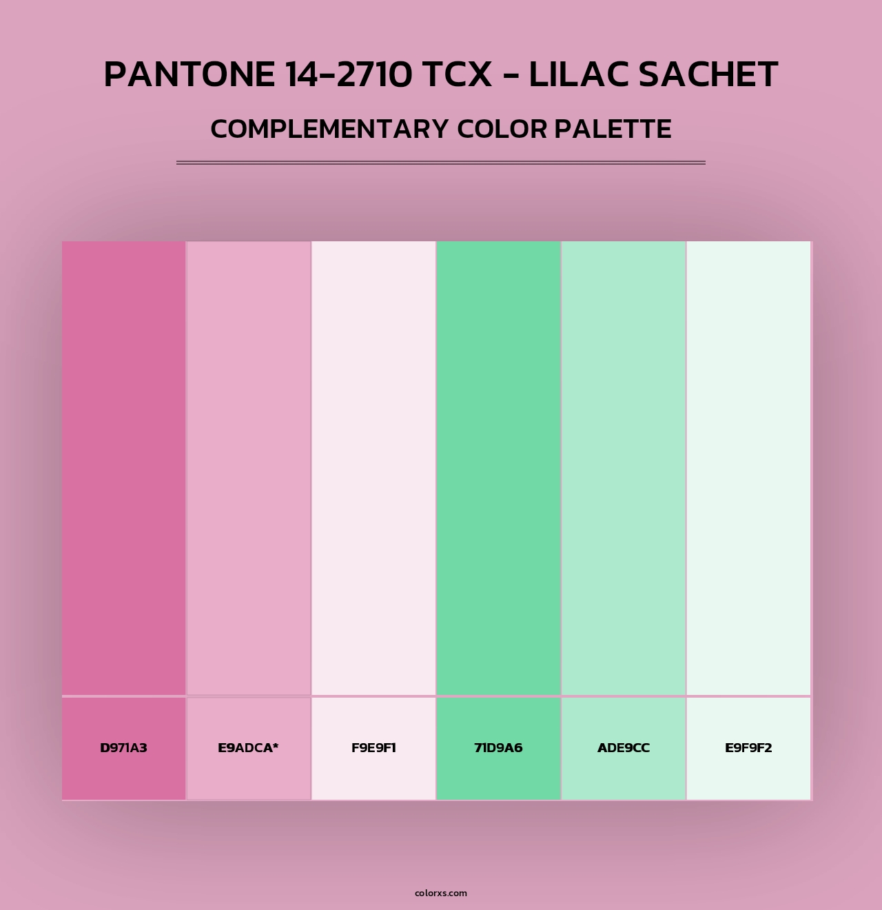PANTONE 14-2710 TCX - Lilac Sachet - Complementary Color Palette
