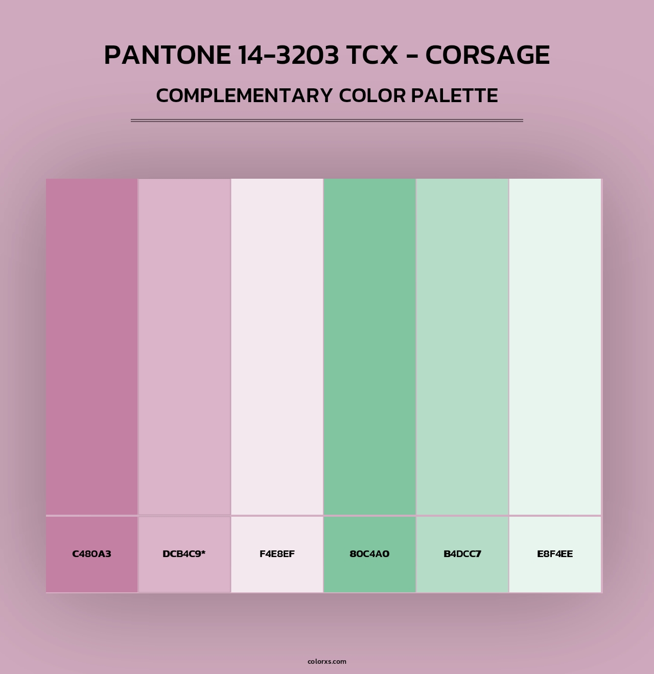 PANTONE 14-3203 TCX - Corsage - Complementary Color Palette