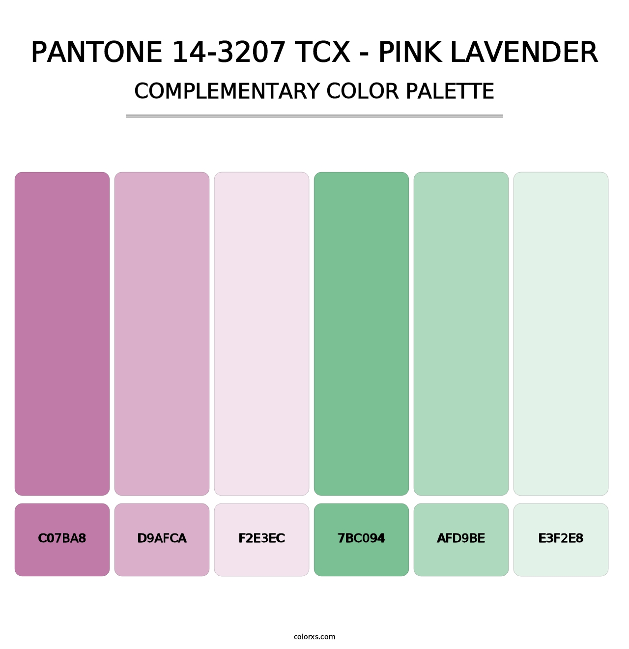PANTONE 14-3207 TCX - Pink Lavender - Complementary Color Palette