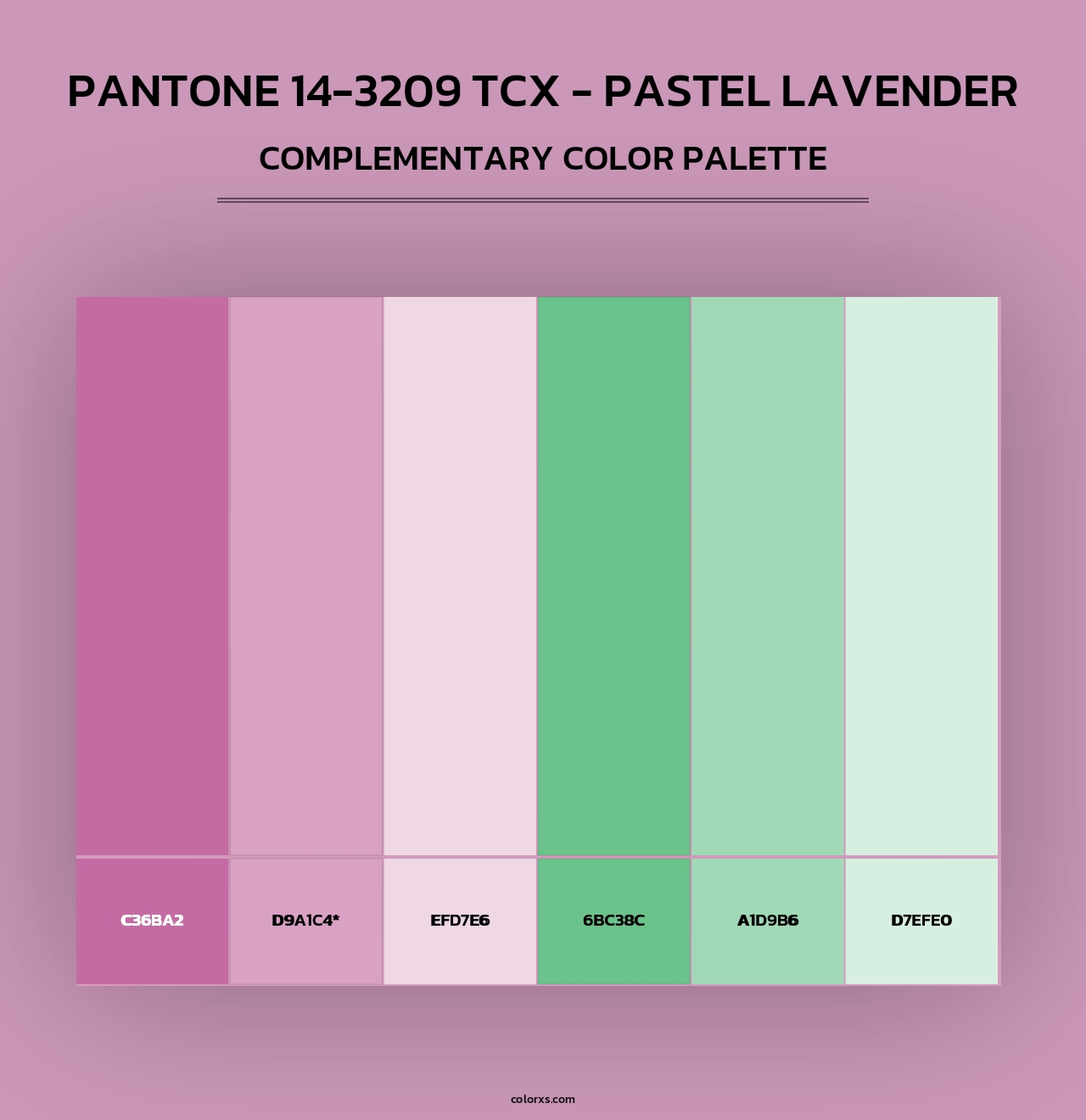 PANTONE 14-3209 TCX - Pastel Lavender - Complementary Color Palette