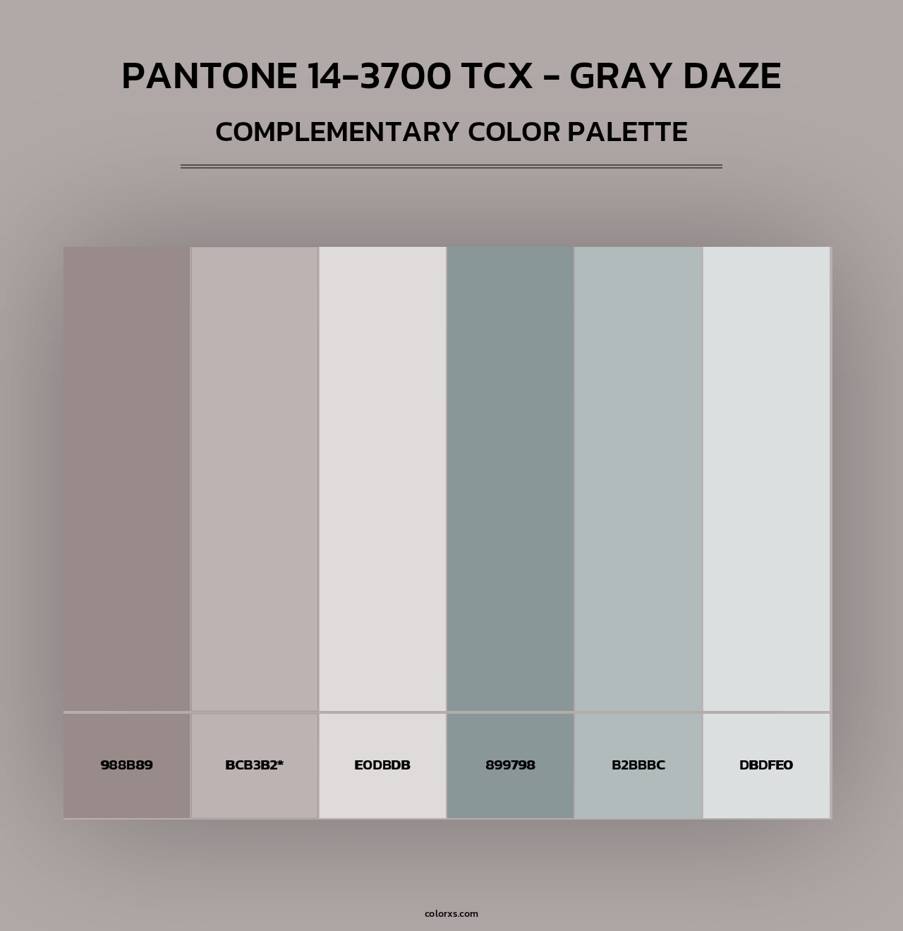 PANTONE 14-3700 TCX - Gray Daze - Complementary Color Palette