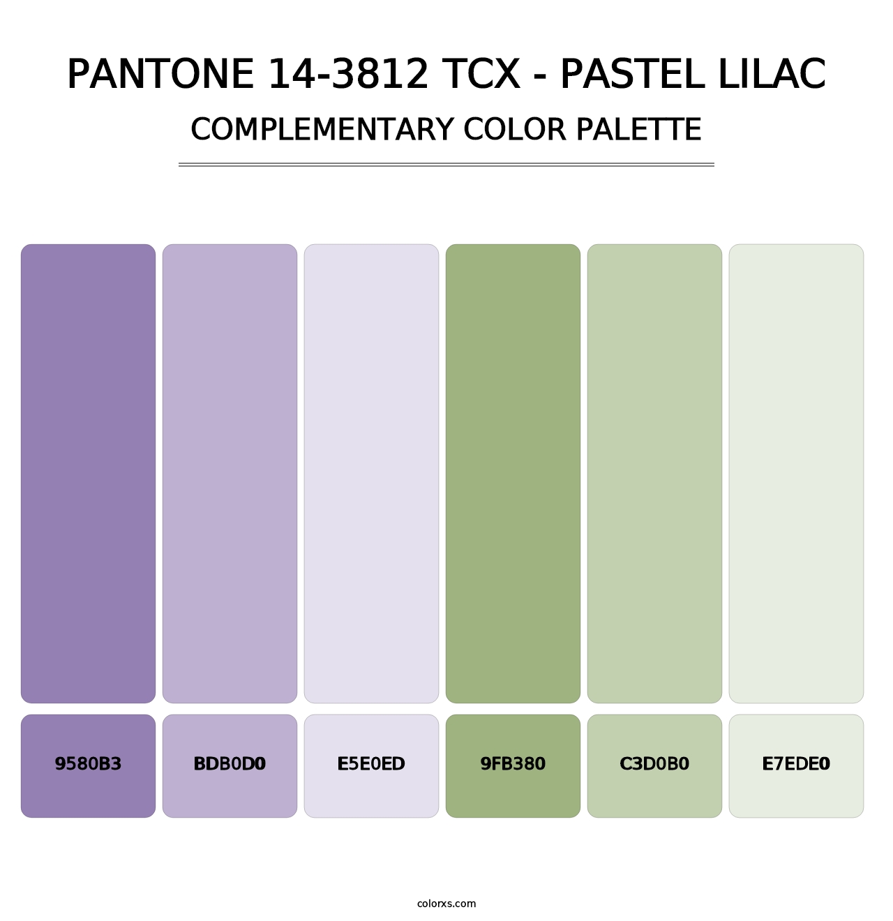 PANTONE 14-3812 TCX - Pastel Lilac - Complementary Color Palette