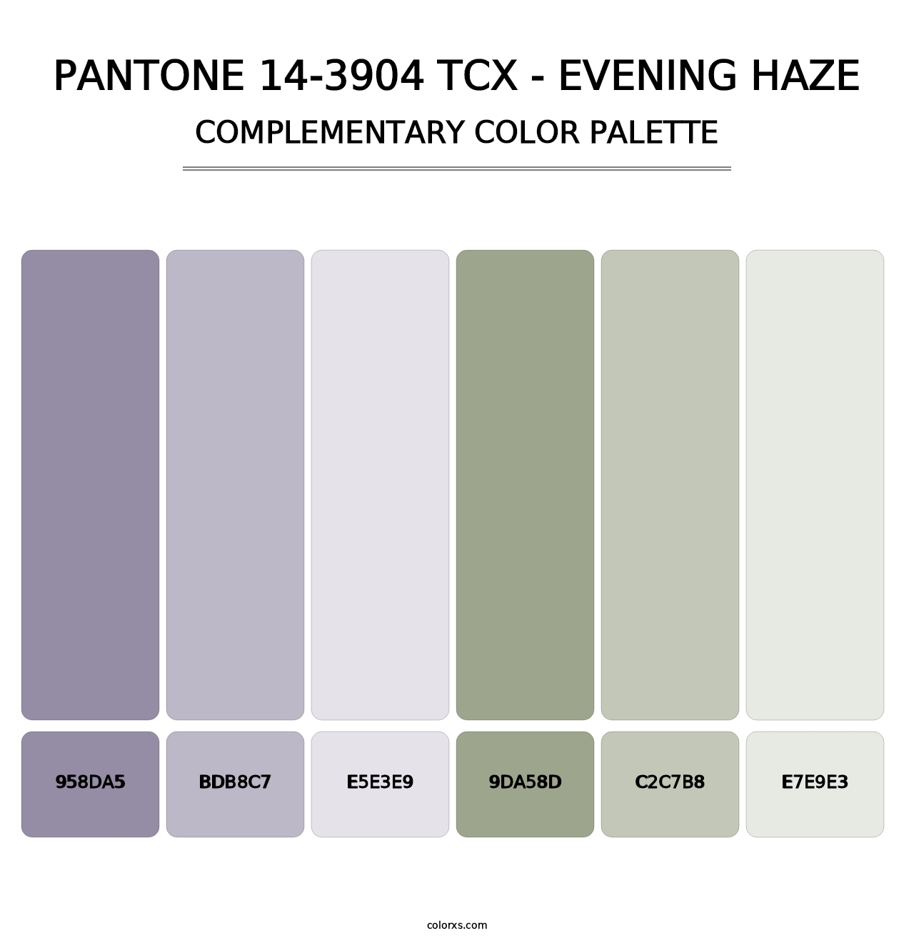 PANTONE 14-3904 TCX - Evening Haze - Complementary Color Palette