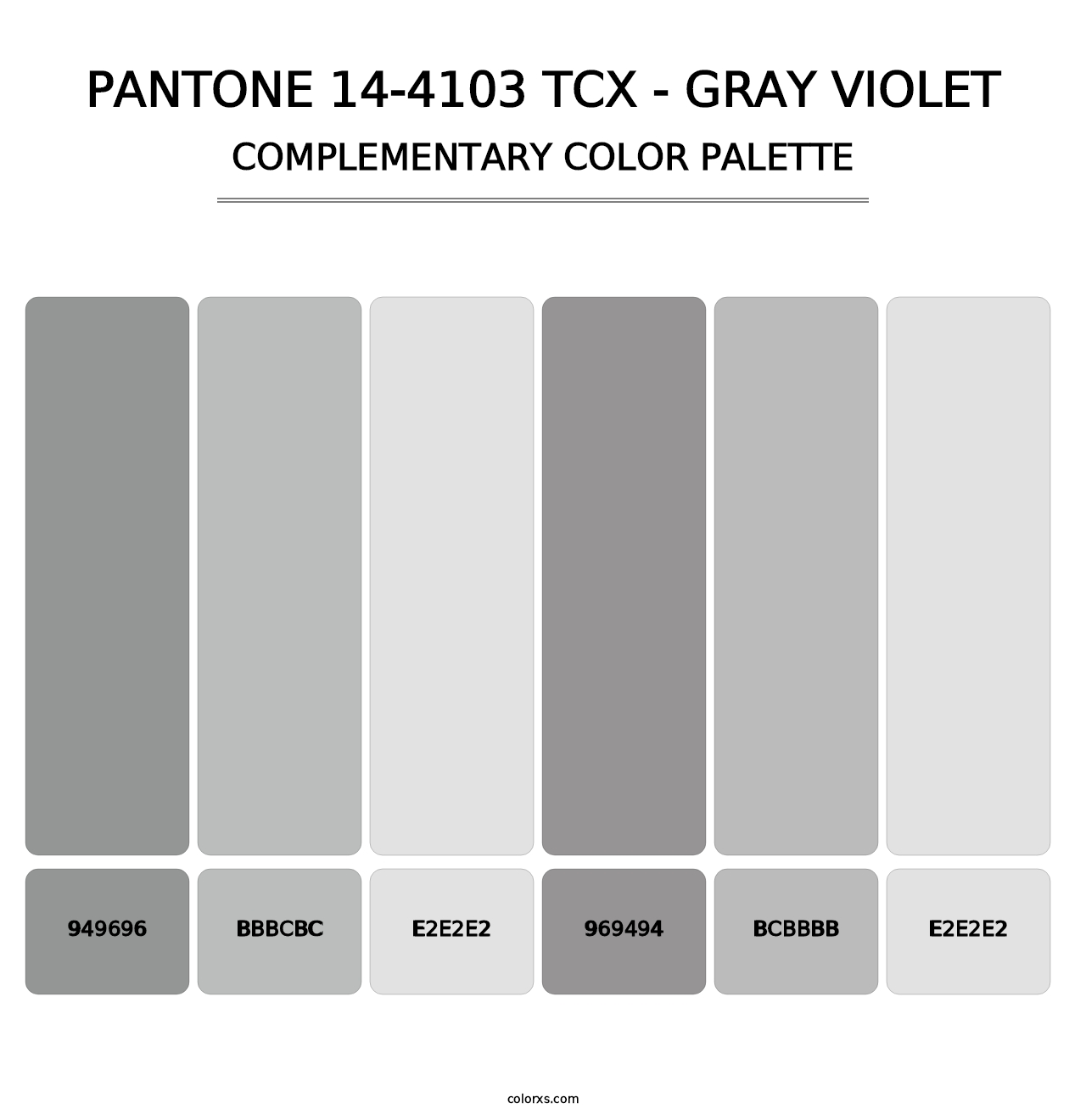 PANTONE 14-4103 TCX - Gray Violet - Complementary Color Palette