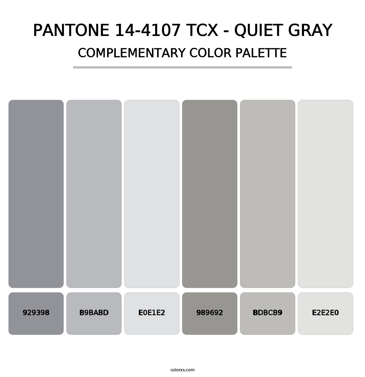PANTONE 14-4107 TCX - Quiet Gray - Complementary Color Palette