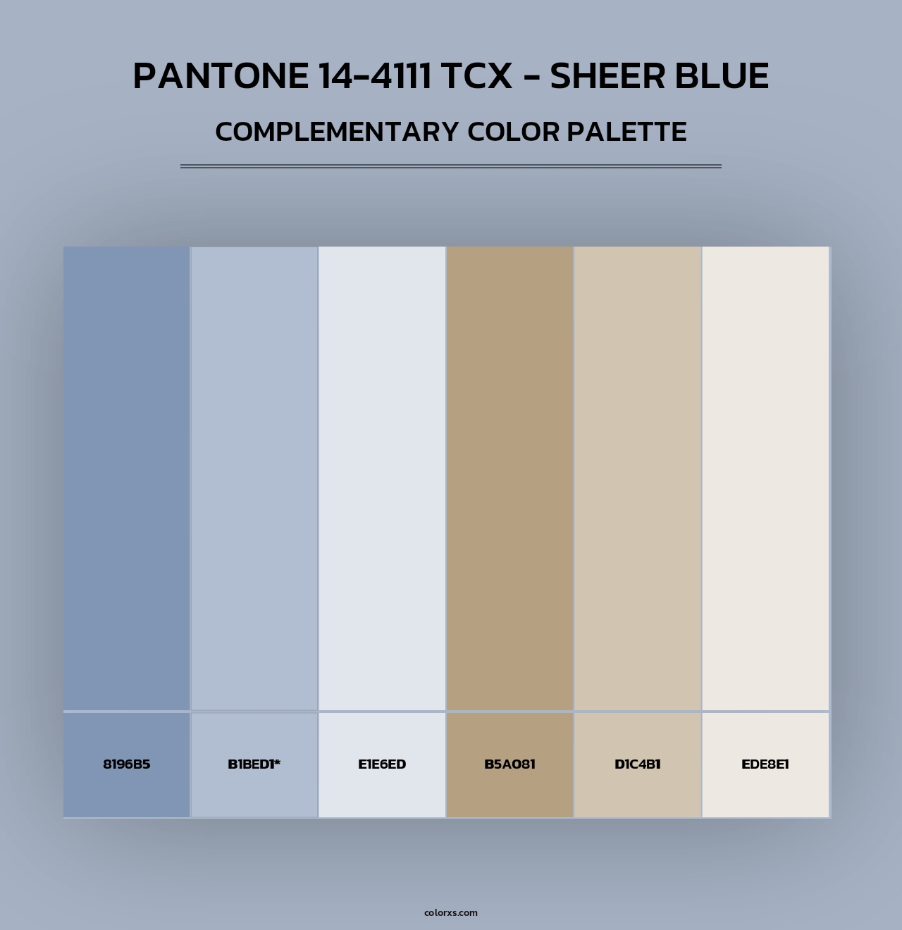 Pantone 14-4111 TCX - Sheer Blue - Complementary Color Palette