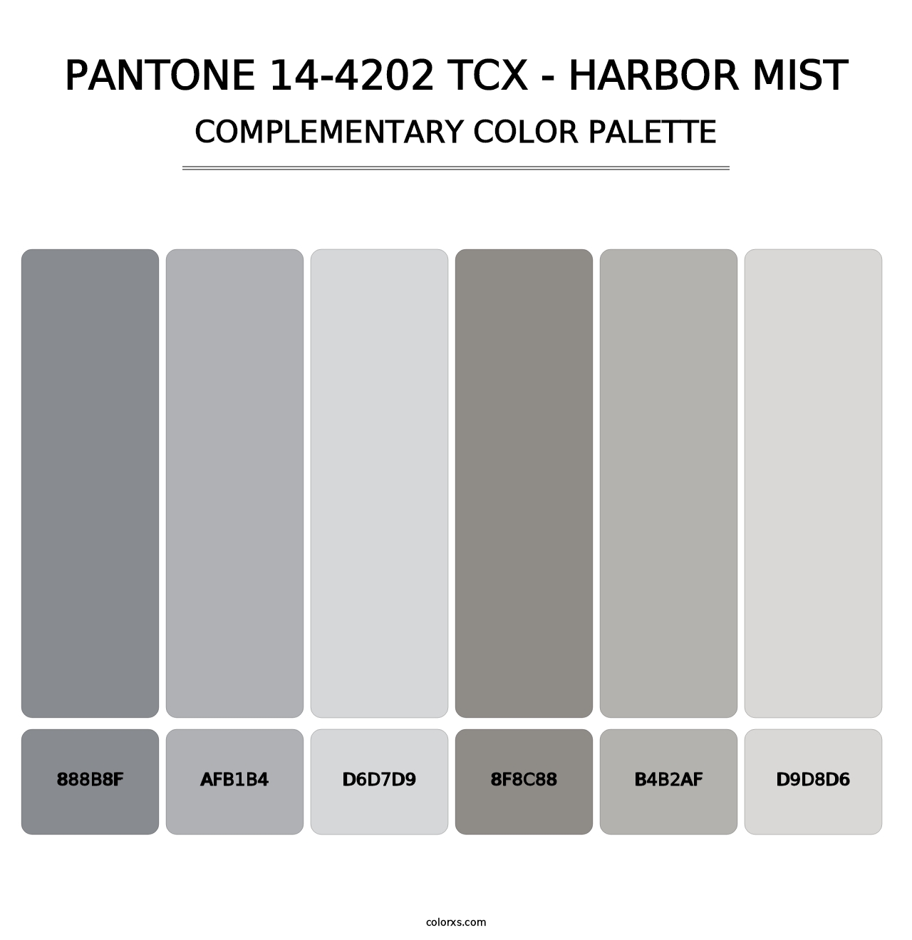 PANTONE 14-4202 TCX - Harbor Mist - Complementary Color Palette