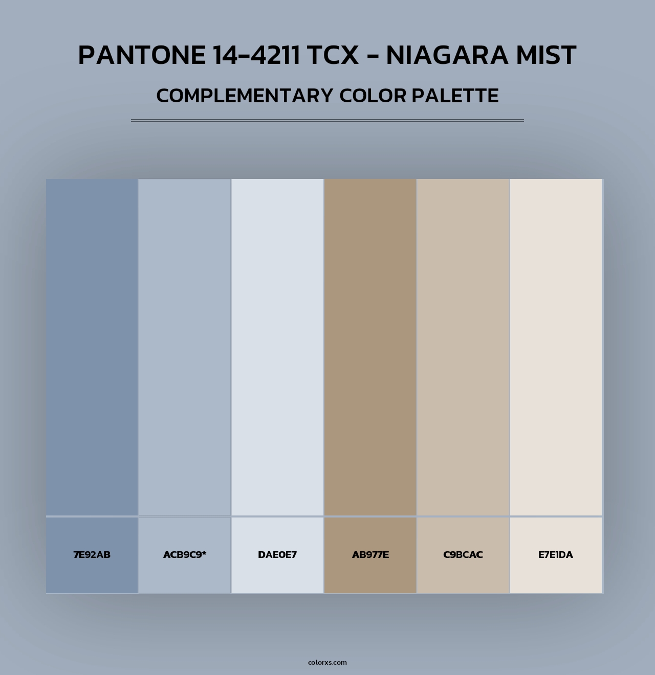 PANTONE 14-4211 TCX - Niagara Mist - Complementary Color Palette