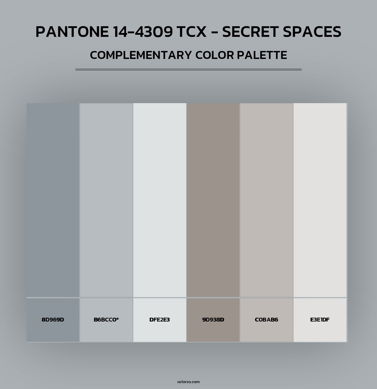PANTONE 14-4309 TCX - Secret Spaces - Complementary Color Palette